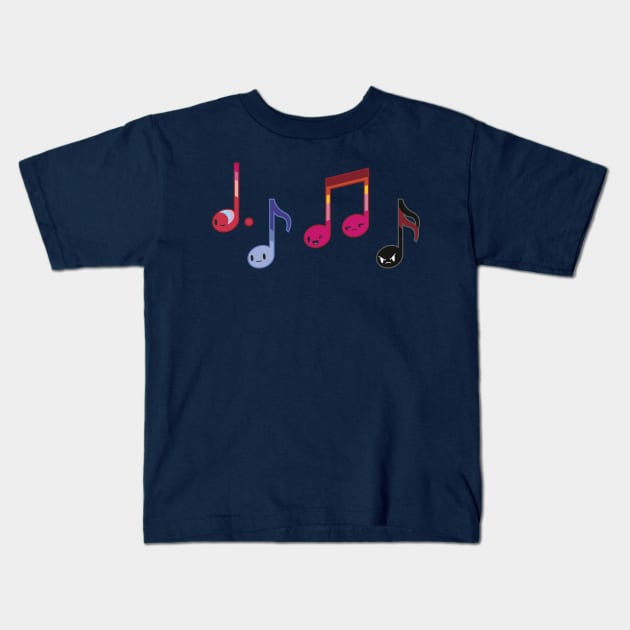 Rockstar Notes Kids T-Shirt by FlamingFox